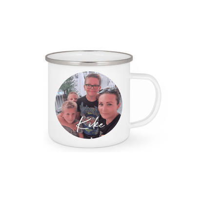Personalisierte Emaille Tasse mit Namen/Bild Edelstahl Tasse_018H - Herz Jesu