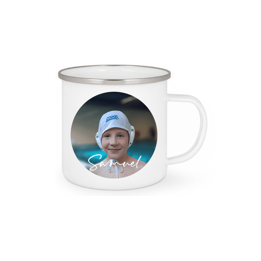 Personalisierte Emaille Tasse mit Namen/Bild Edelstahl Tasse_018H - Herz Jesu