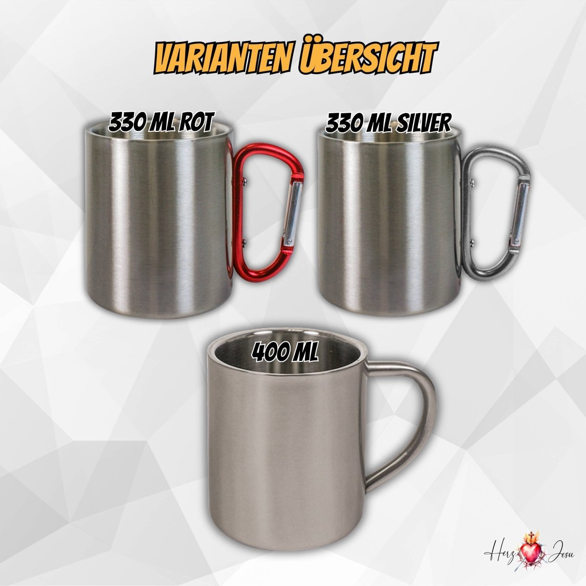 Personalisierte Fototasse Logo Werbeartikel Edelstahl Tasse Fotogeschenke_0002K - Herz Jesu