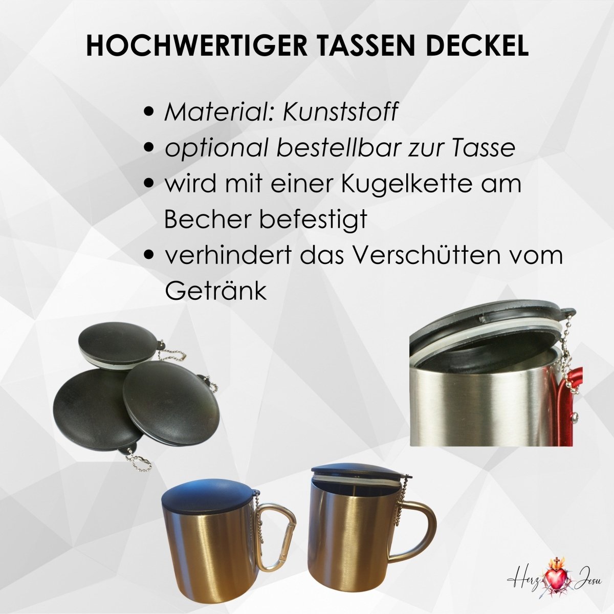 Personalisierte Fototasse Logo Werbeartikel Edelstahl Tasse Fotogeschenke_0002K - Herz Jesu