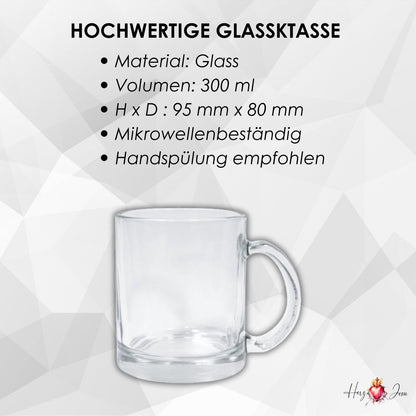 Personalisierte Fototasse Logo Werbeartikel Glasstasse bedrucken Fotogeschenke Weihnachtstasse_0008M - Herz Jesu