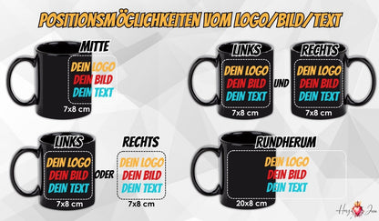 Personalisierte Fototasse Logo Werbeartikel schwarze Tasse bedrucken Fotogeschenke Weihnachtstasse_0084T - Herz Jesu