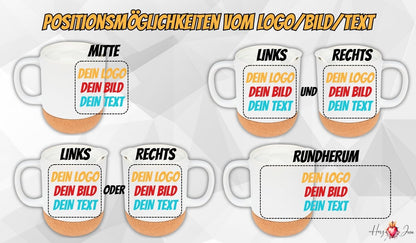 Personalisierte Fototasse Logo Werbeartikel Tasse Korksockel bedrucken Fotogeschenke Weihnachtstasse_0085T - Herz Jesu