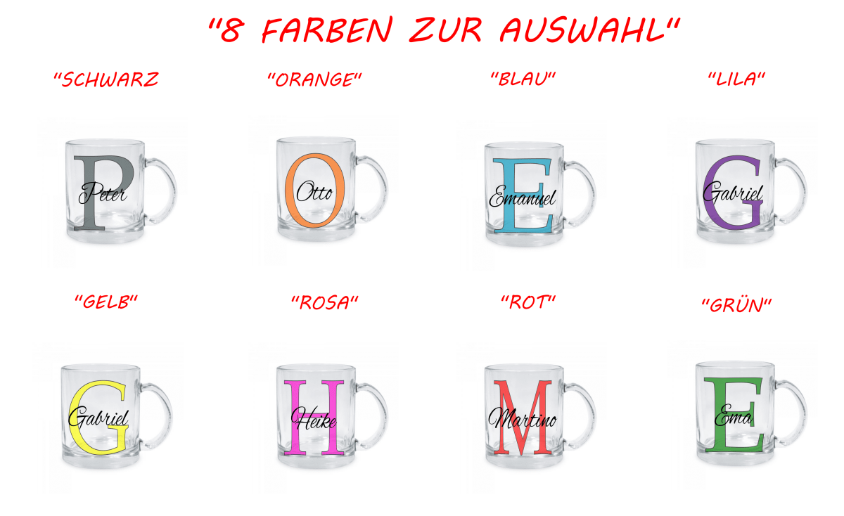 Personalisierte Glastasse mit deinem Namen_0001M - Herz Jesu