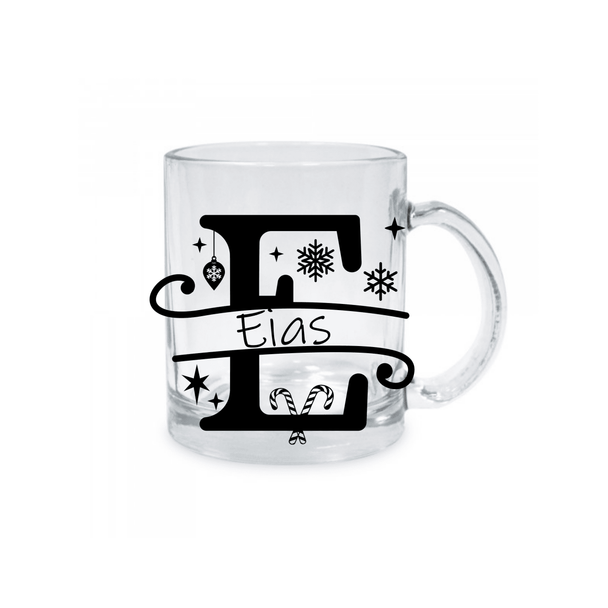 Personalisierte Glastasse Weihnachtstasse mit deinem Namen_0005M - Herz Jesu