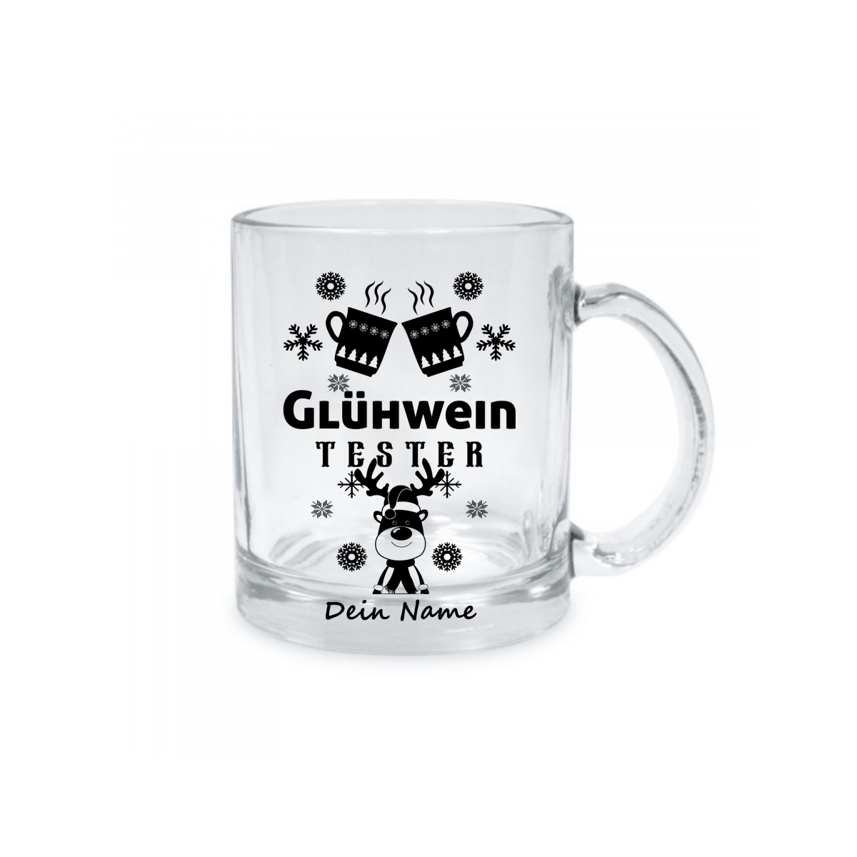 Personalisierte Glastasse Weihnachtstasse mit deinem Namen_0006M - Herz Jesu
