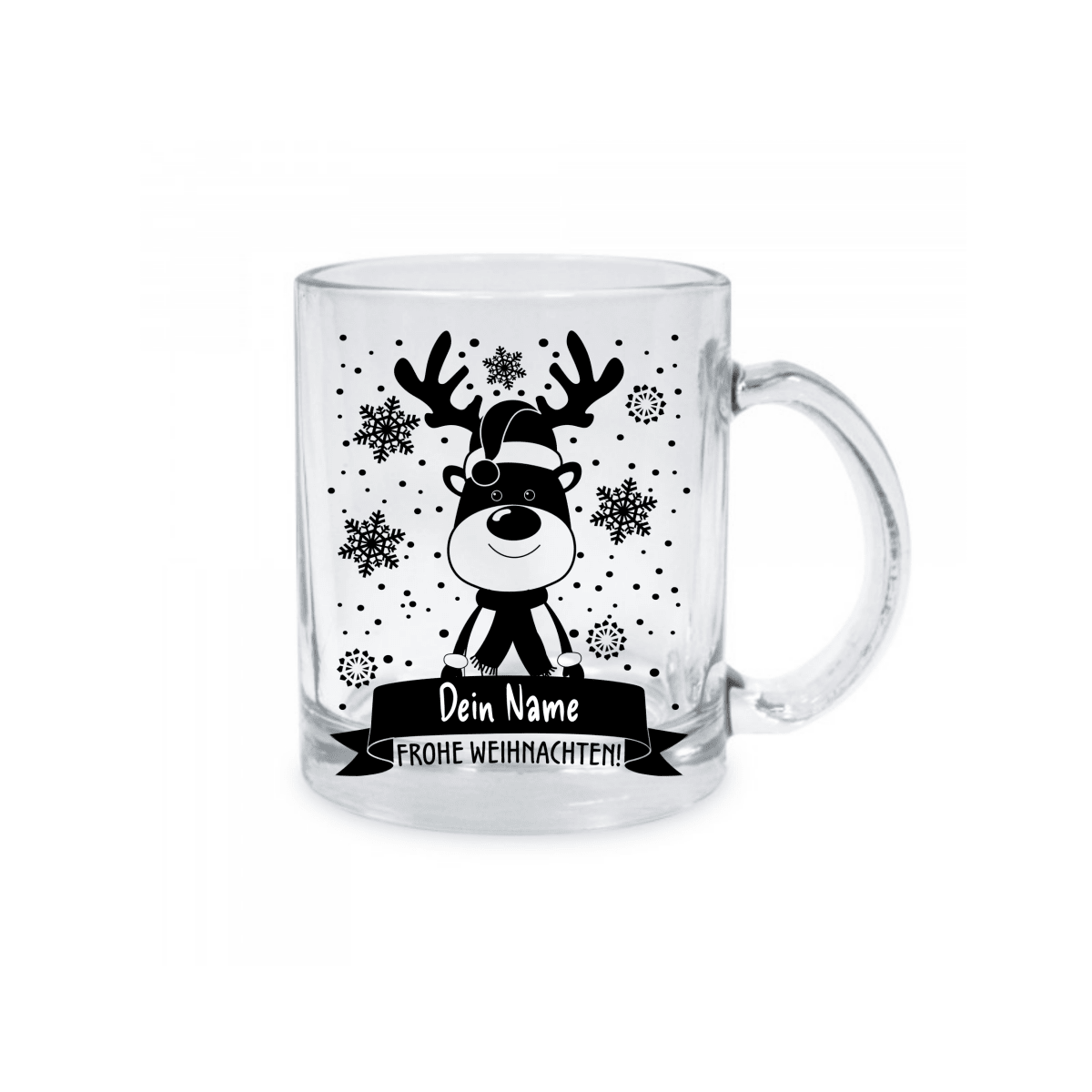 Personalisierte Glastasse Weihnachtstasse mit deinem Namen_0006M - Herz Jesu
