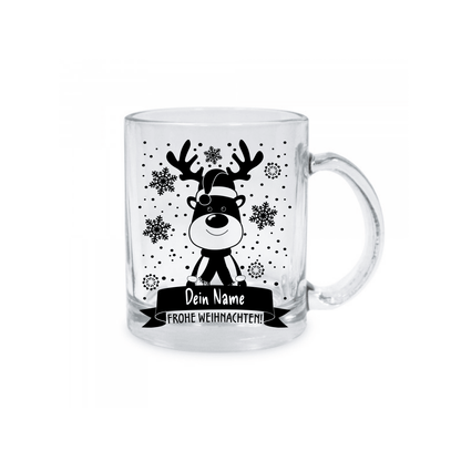 Personalisierte Glastasse Weihnachtstasse mit deinem Namen_0006M - Herz Jesu