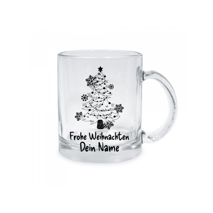 Personalisierte Glastasse Weihnachtstasse mit deinem Namen_0006M - Herz Jesu