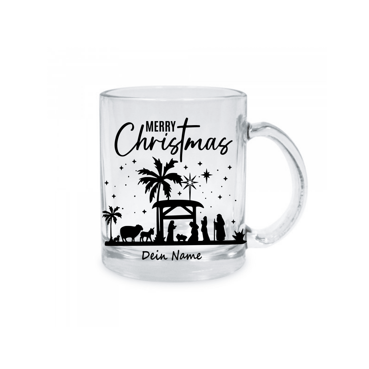 Personalisierte Glastasse Weihnachtstasse mit deinem Namen_0006M - Herz Jesu