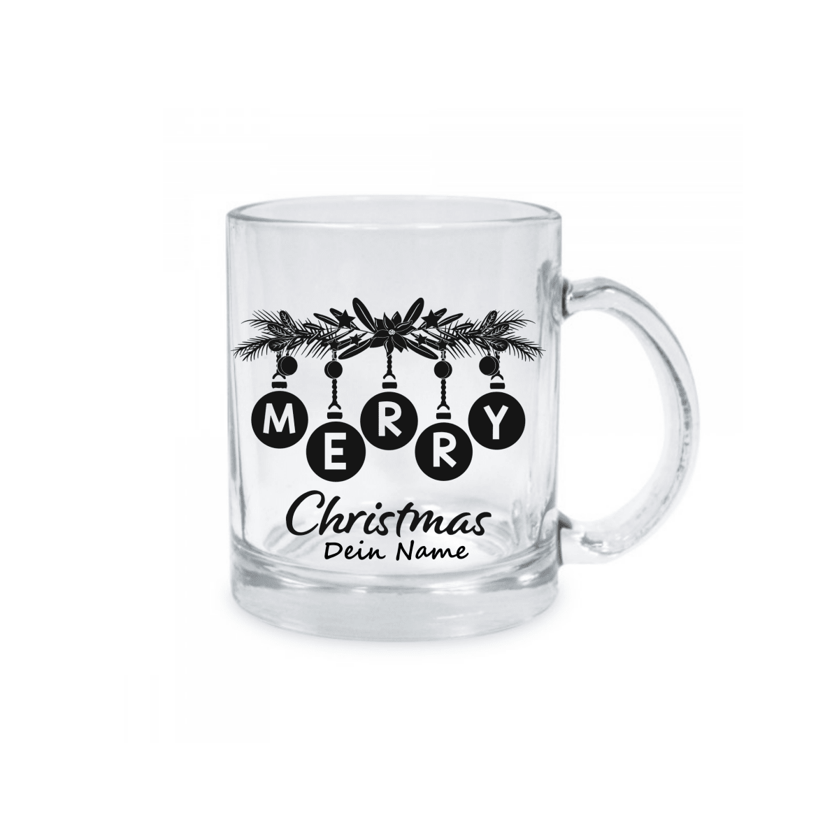 Personalisierte Glastasse Weihnachtstasse mit deinem Namen_0006M - Herz Jesu