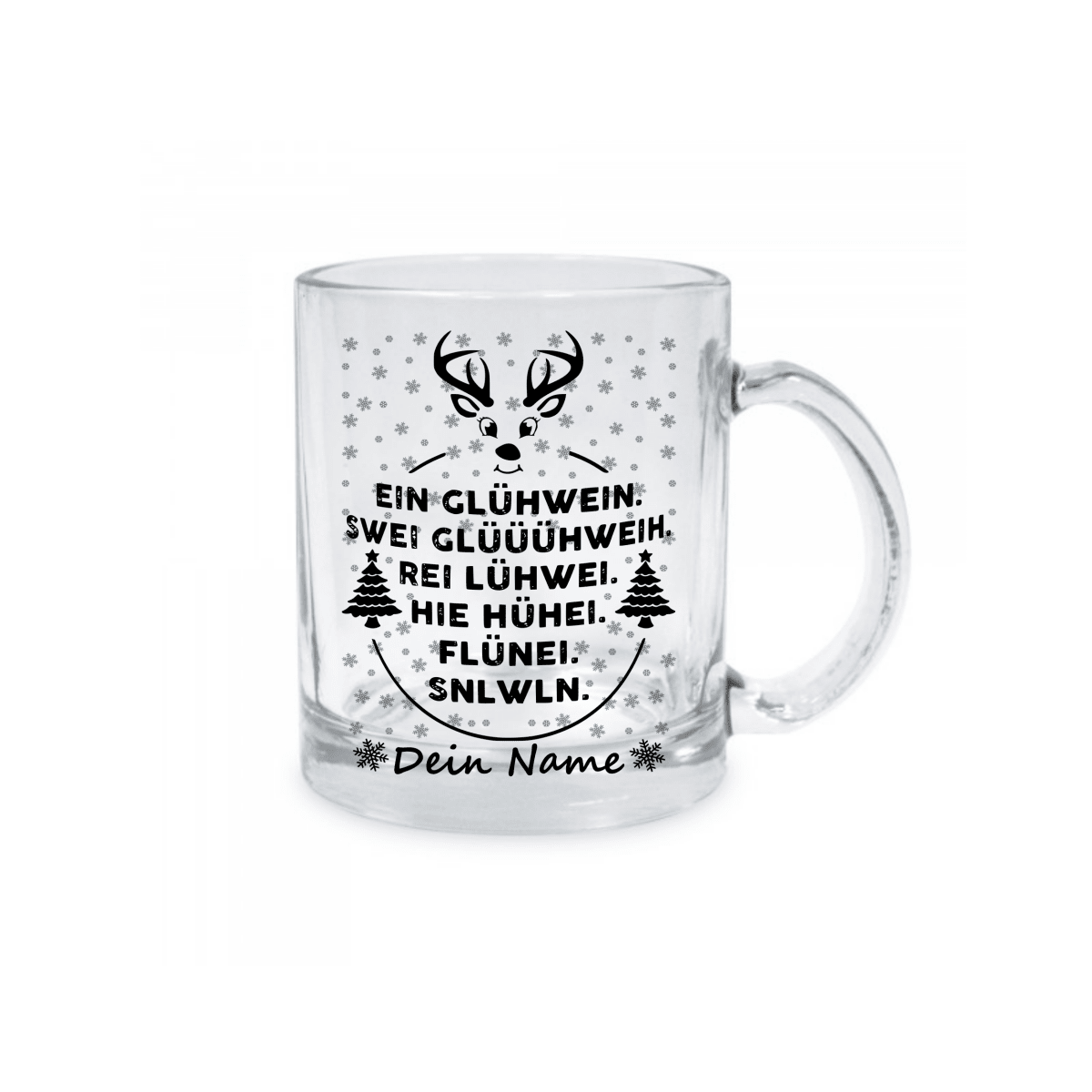 Personalisierte Glastasse Weihnachtstasse mit deinem Namen_0006M - Herz Jesu