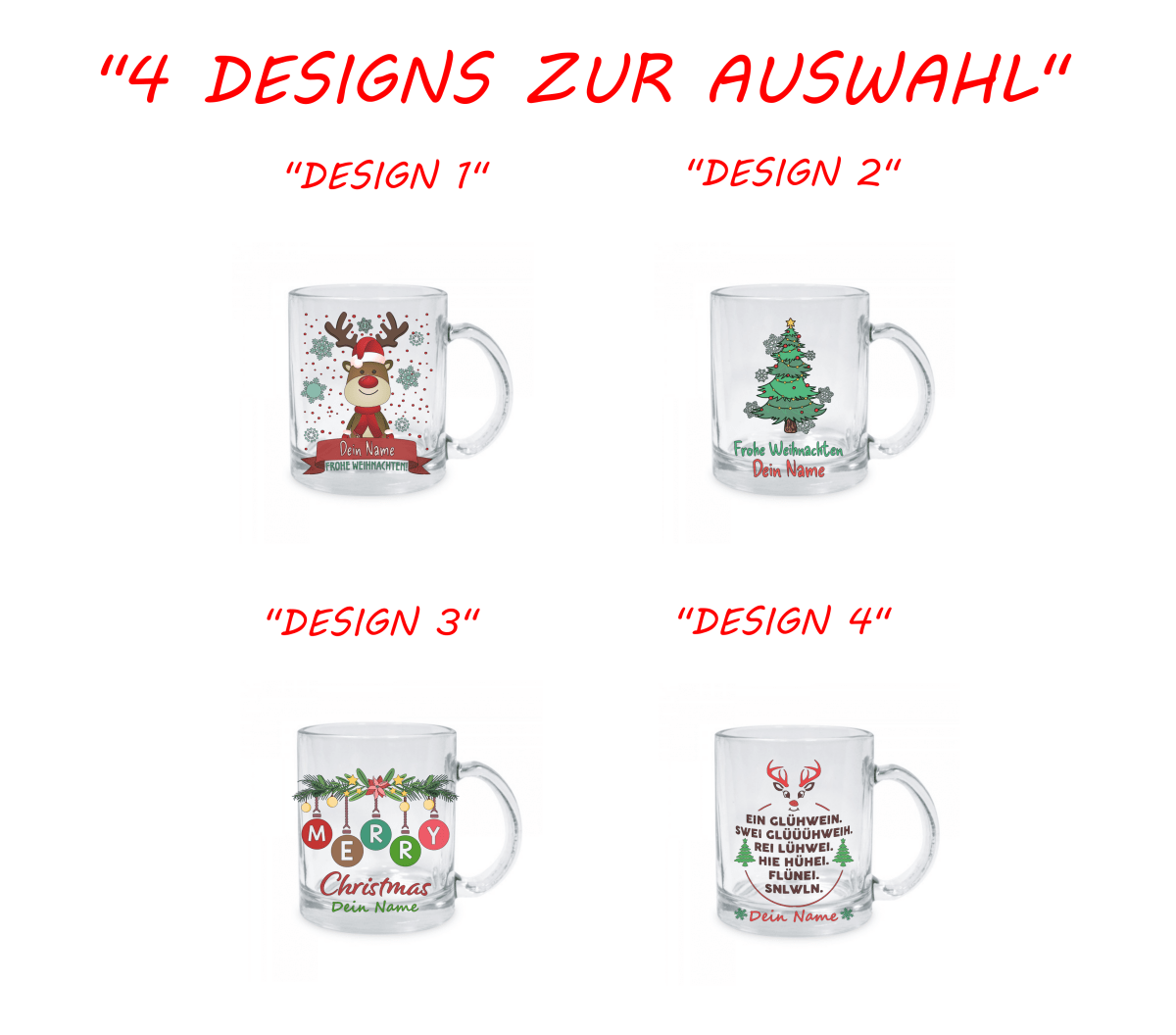 Personalisierte Glastasse Weihnachtstasse mit deinem Namen_0007M - Herz Jesu
