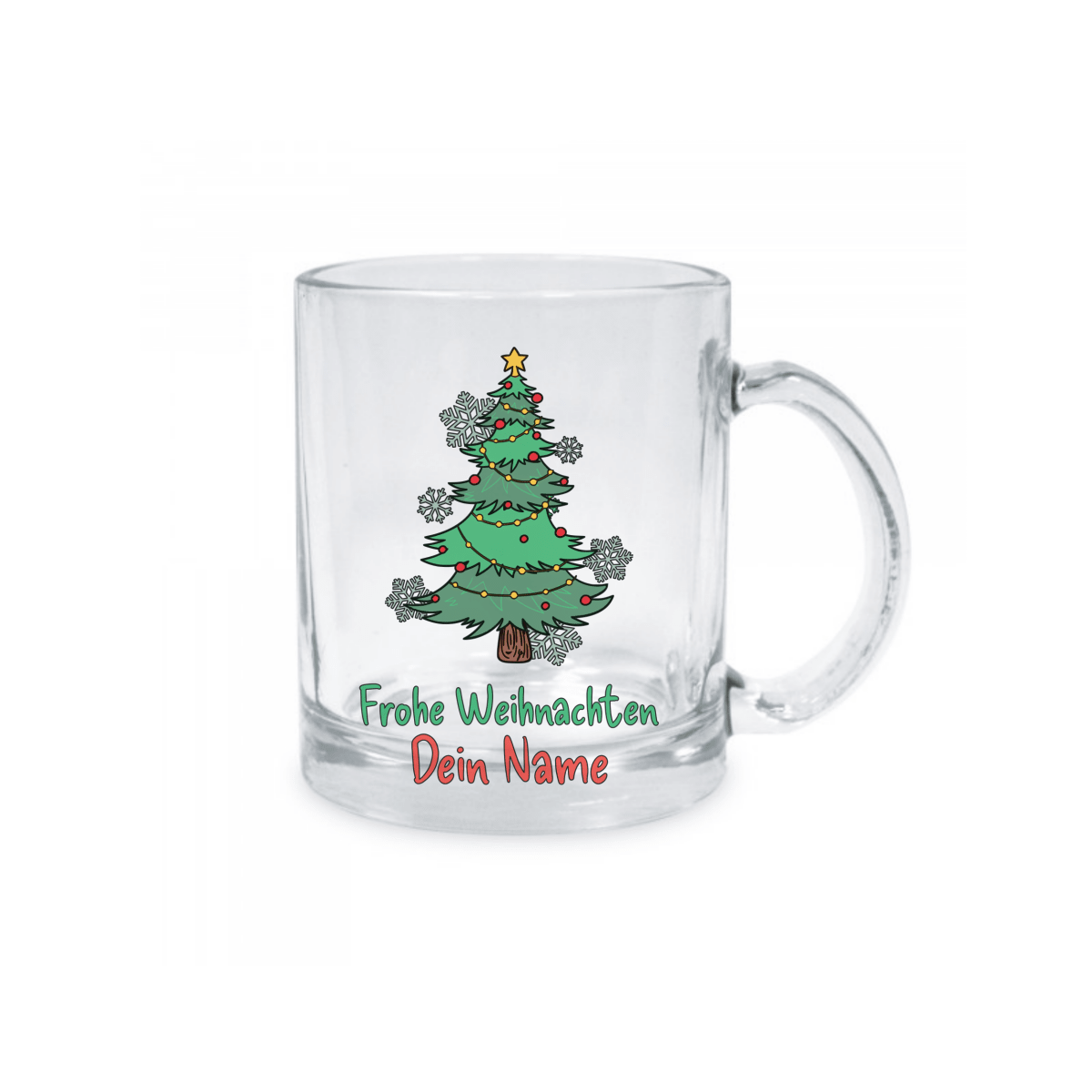Personalisierte Glastasse Weihnachtstasse mit deinem Namen_0007M - Herz Jesu