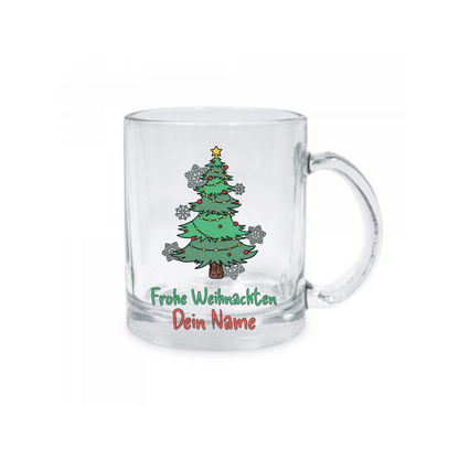 Personalisierte Glastasse Weihnachtstasse mit deinem Namen_0007M - Herz Jesu