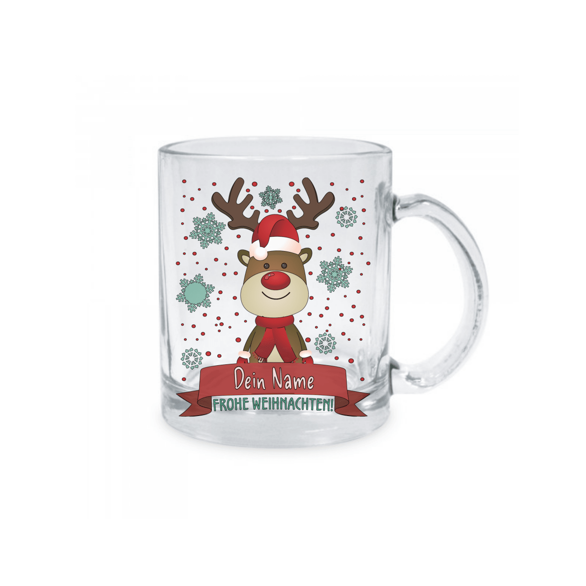 Personalisierte Glastasse Weihnachtstasse mit deinem Namen_0007M - Herz Jesu