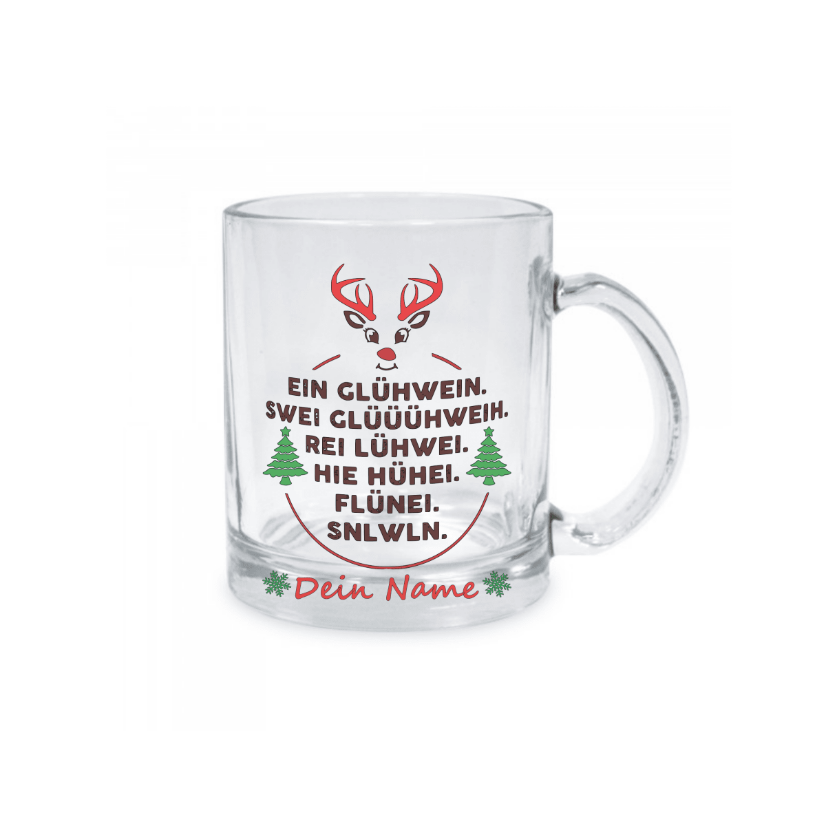 Personalisierte Glastasse Weihnachtstasse mit deinem Namen_0007M - Herz Jesu