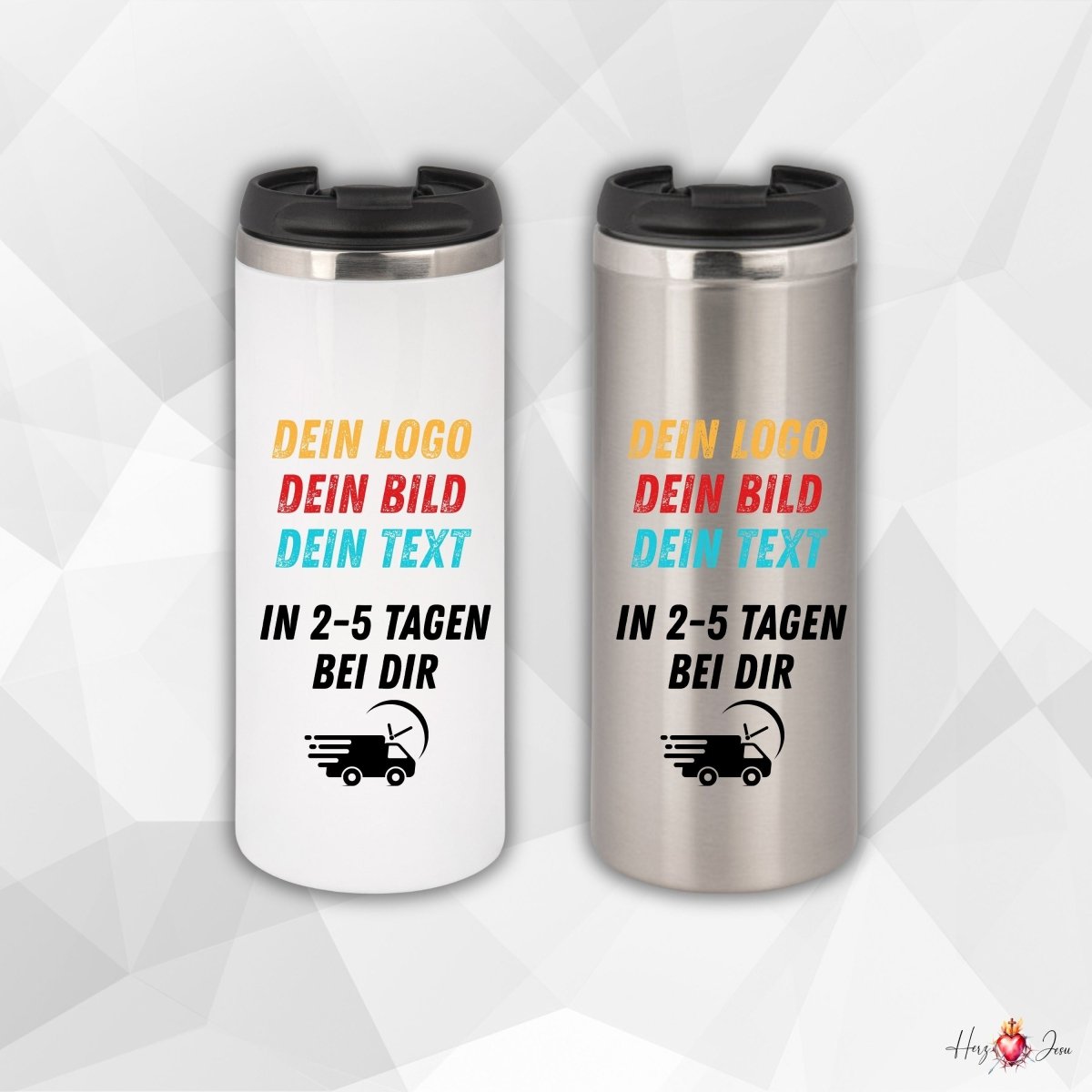 Personalisierte Kaffeebecher Logo Werbeartikel Wappen Fotogeschenke_0007F - Herz Jesu