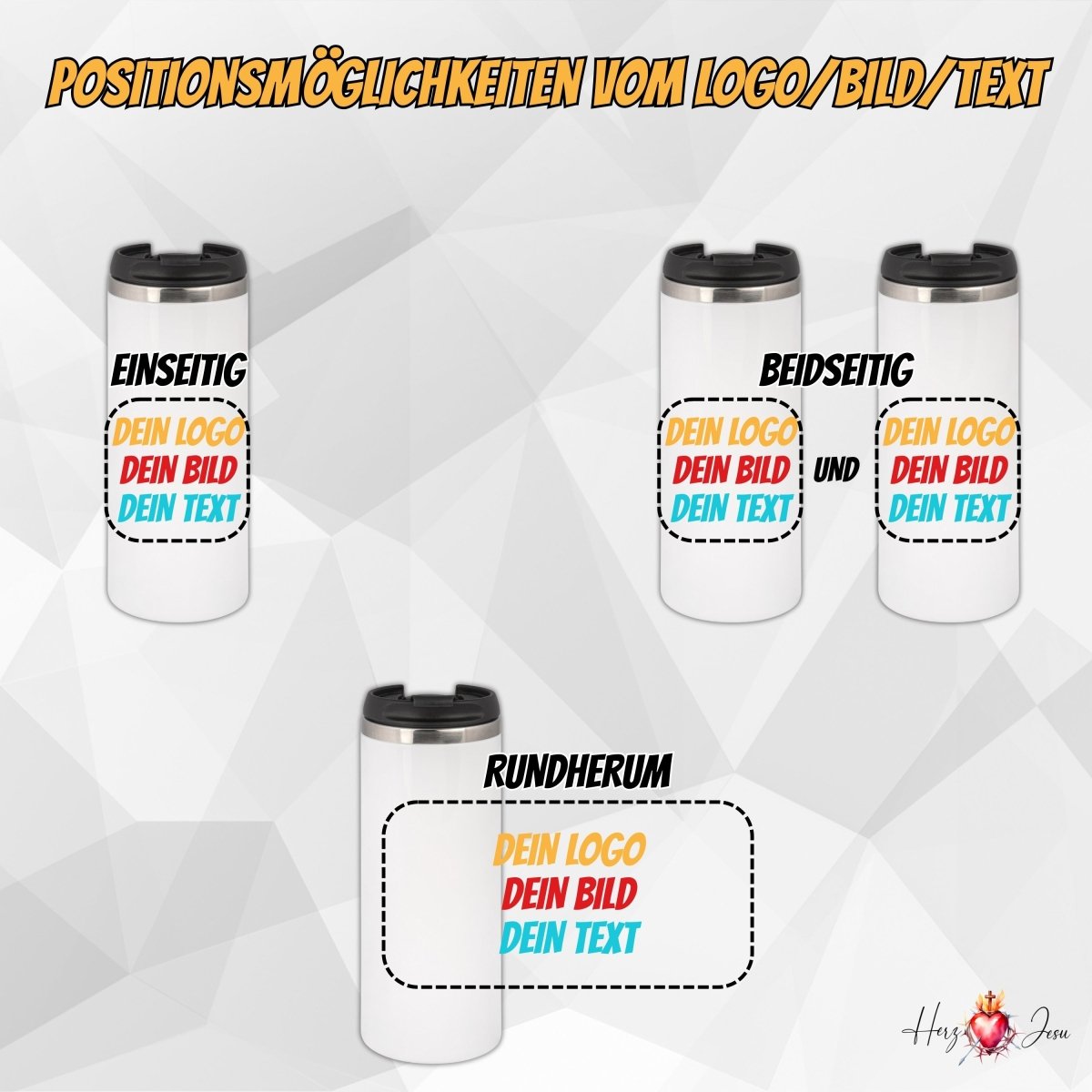 Personalisierte Kaffeebecher Logo Werbeartikel Wappen Fotogeschenke_0007F - Herz Jesu