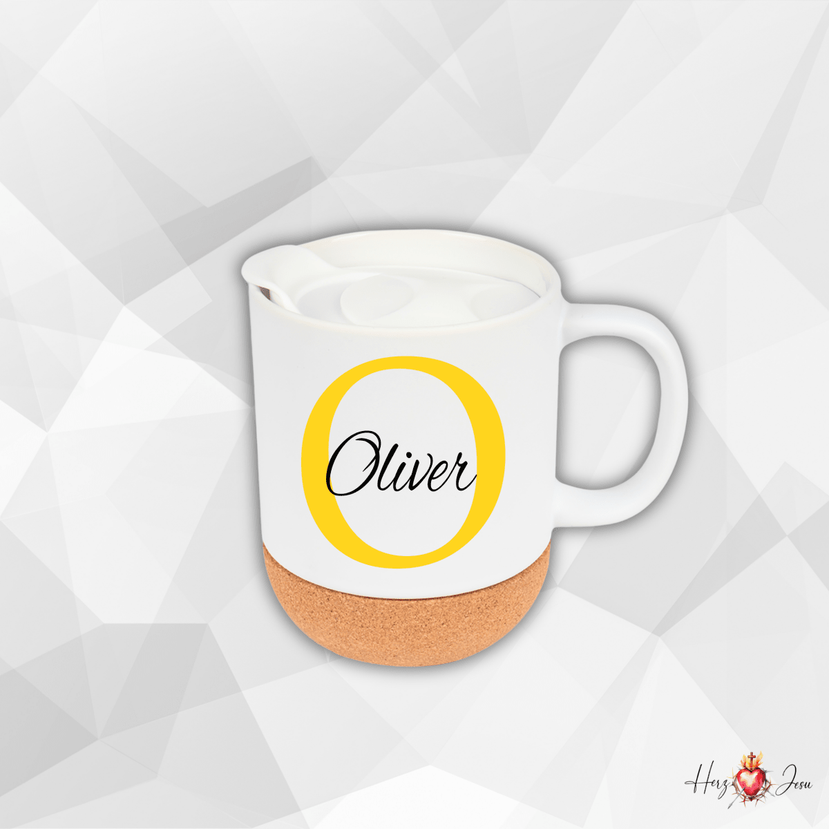 Personalisierte Keramik Tasse mit deinem Namen_0000T - Herz Jesu