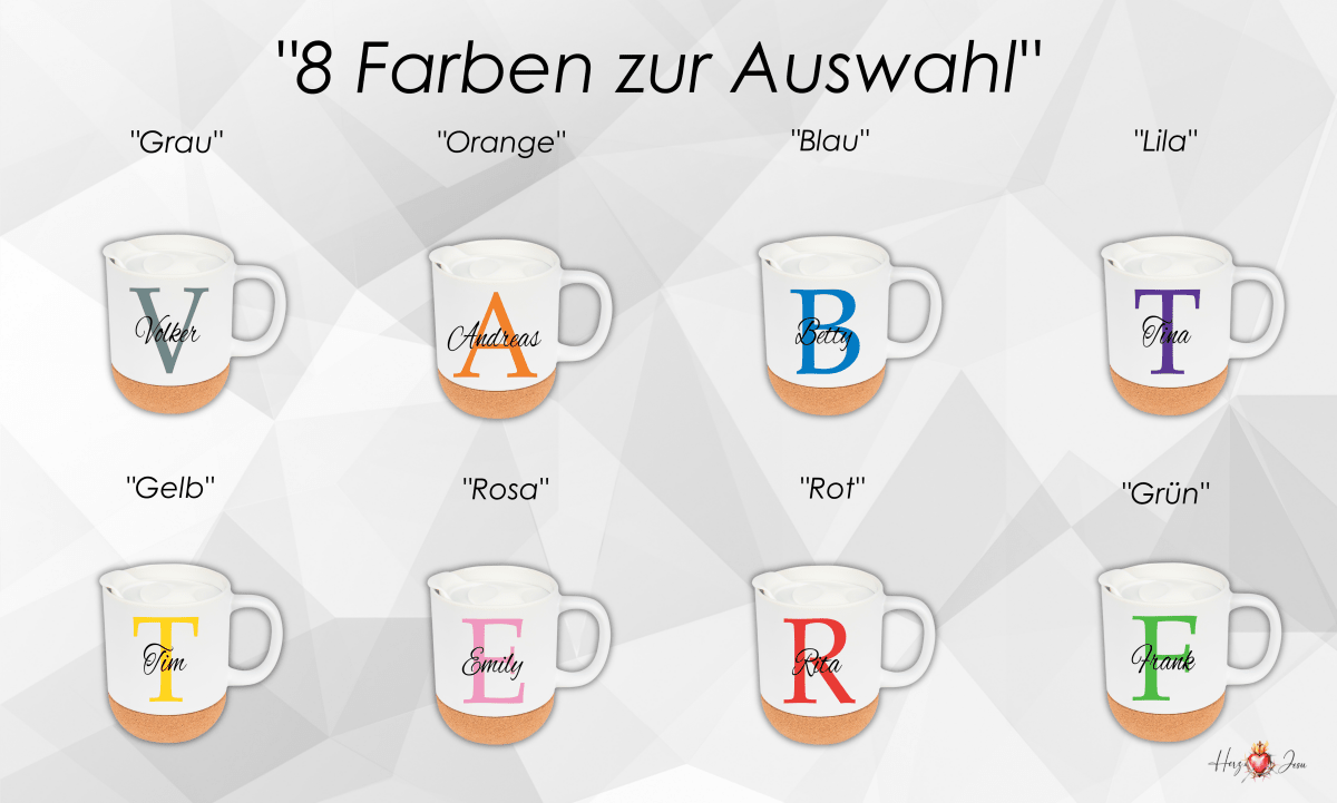 Personalisierte Keramik Tasse mit deinem Namen_0000T - Herz Jesu