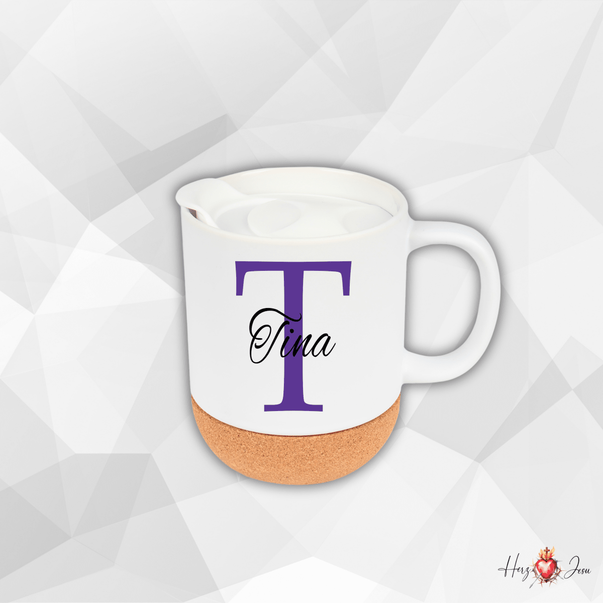 Personalisierte Keramik Tasse mit deinem Namen_0000T - Herz Jesu