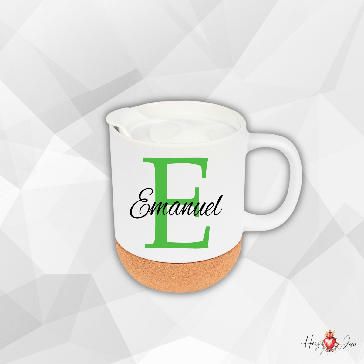Personalisierte Keramik Tasse mit deinem Namen_0000T - Herz Jesu
