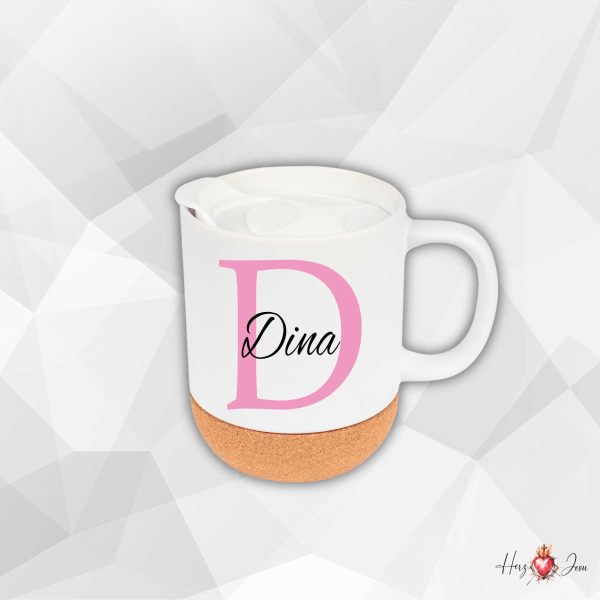 Personalisierte Keramik Tasse mit deinem Namen_0000T - Herz Jesu