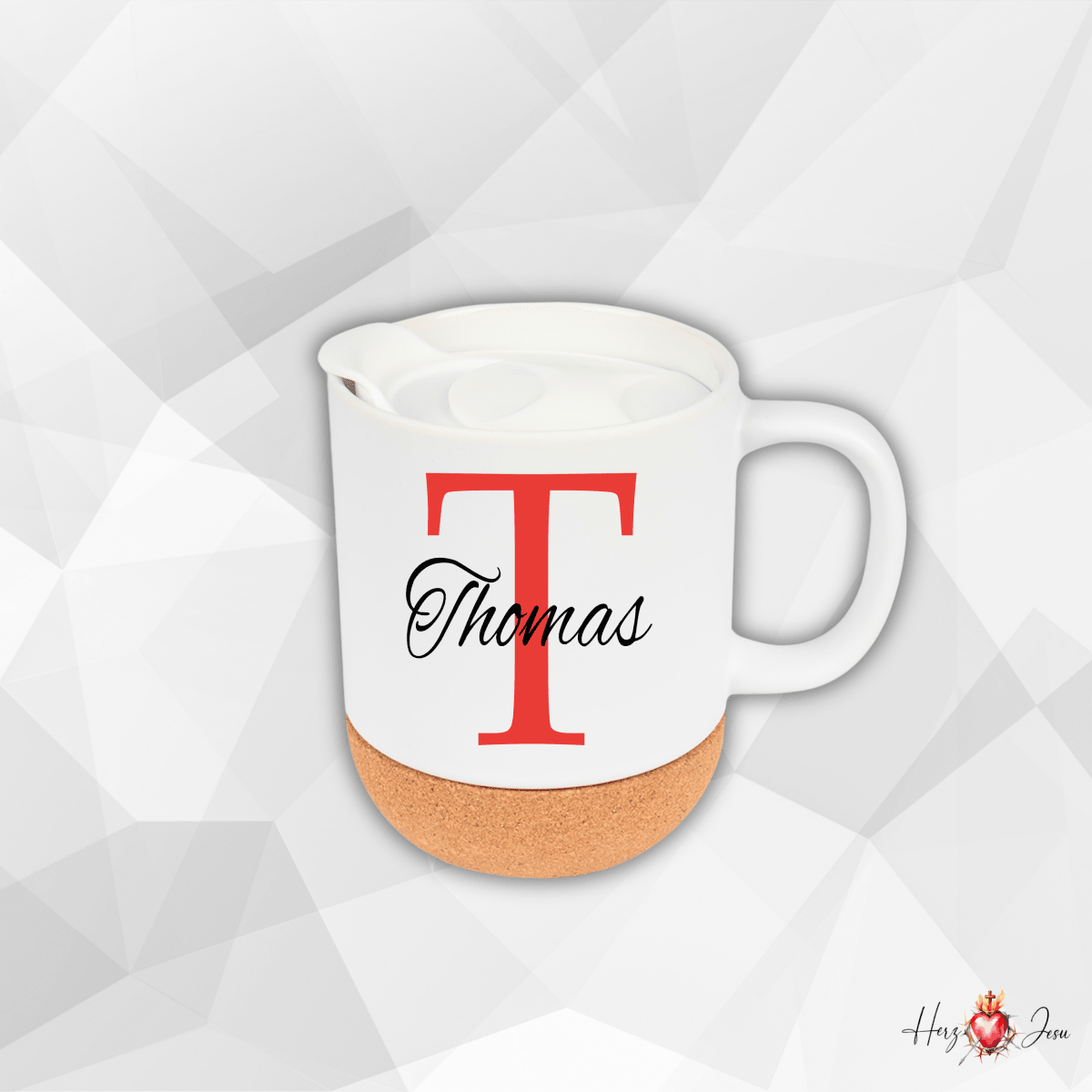 Personalisierte Keramik Tasse mit deinem Namen_0000T - Herz Jesu