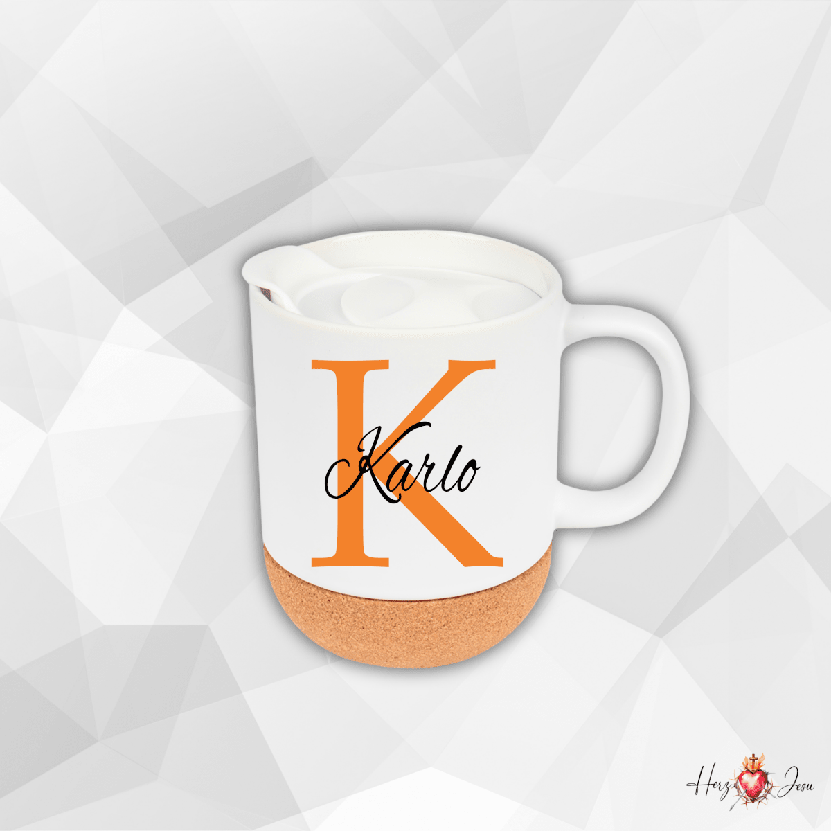 Personalisierte Keramik Tasse mit deinem Namen_0000T - Herz Jesu