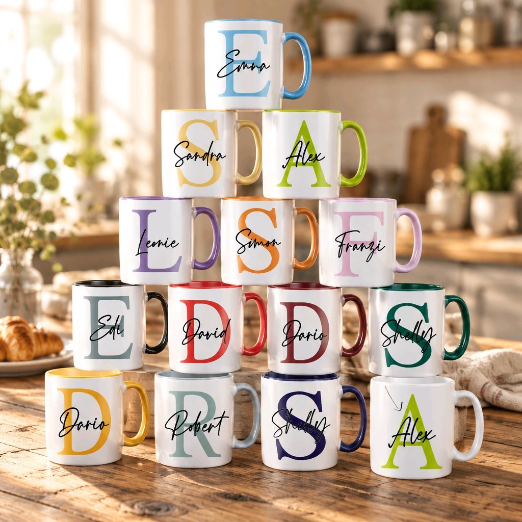 Personalisierte Keramik Tasse mit deinem Namen_0003T - Herz Jesu