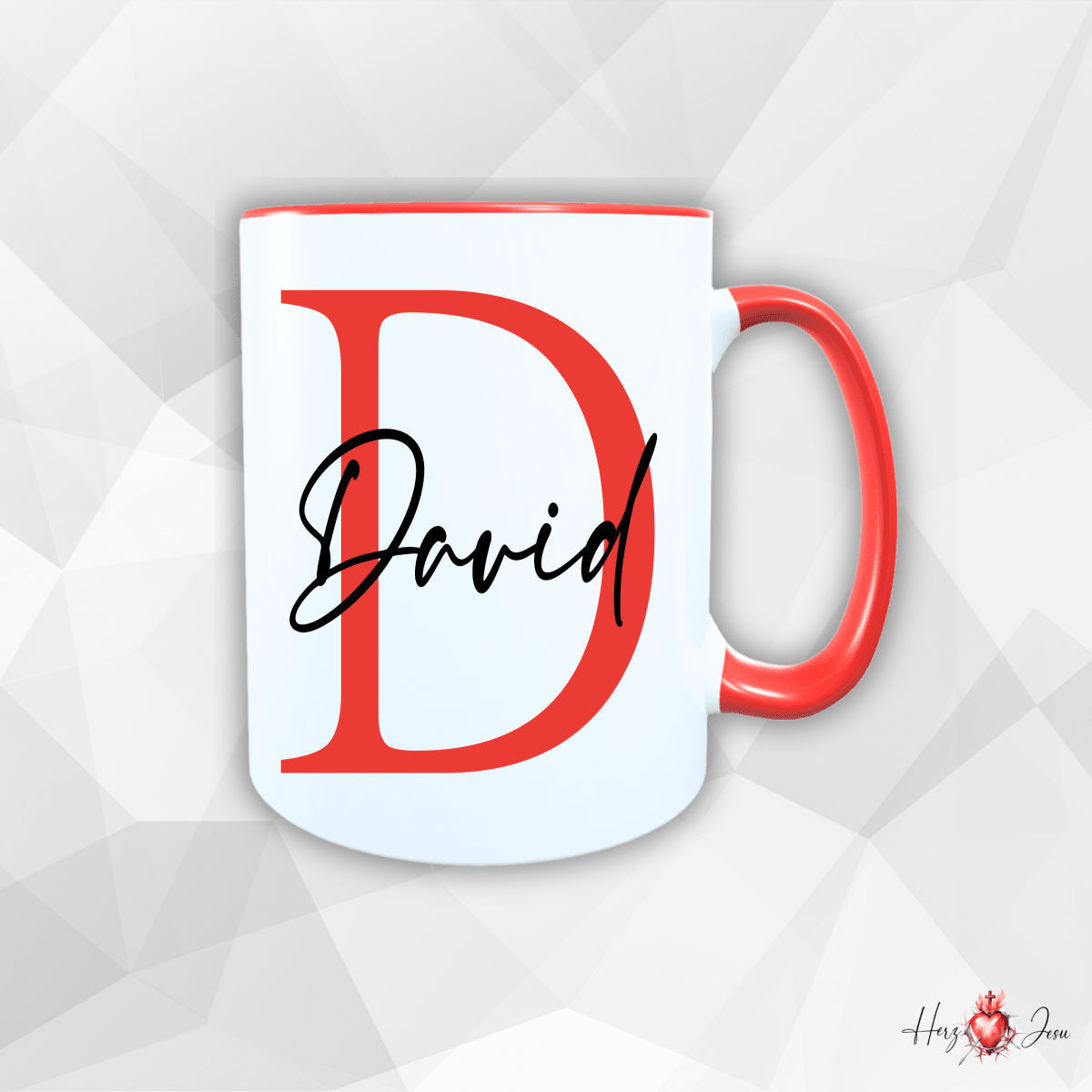 Personalisierte Keramik Tasse mit deinem Namen_0003T - Herz Jesu