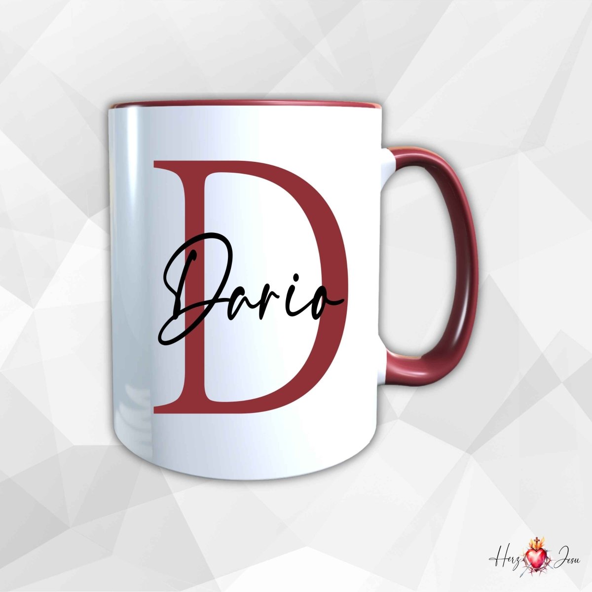 Personalisierte Keramik Tasse mit deinem Namen_0003T - Herz Jesu