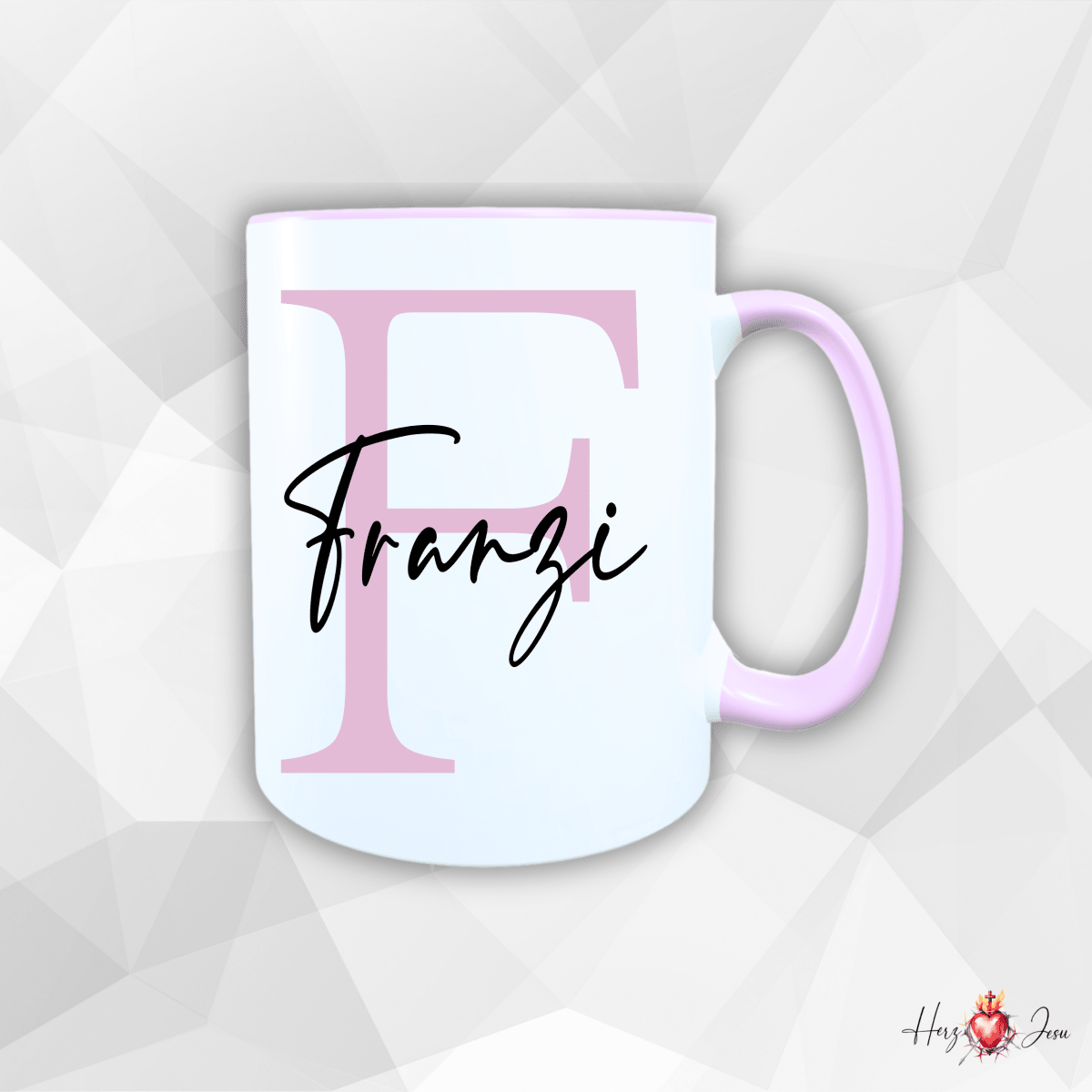 Personalisierte Keramik Tasse mit deinem Namen_0003T - Herz Jesu