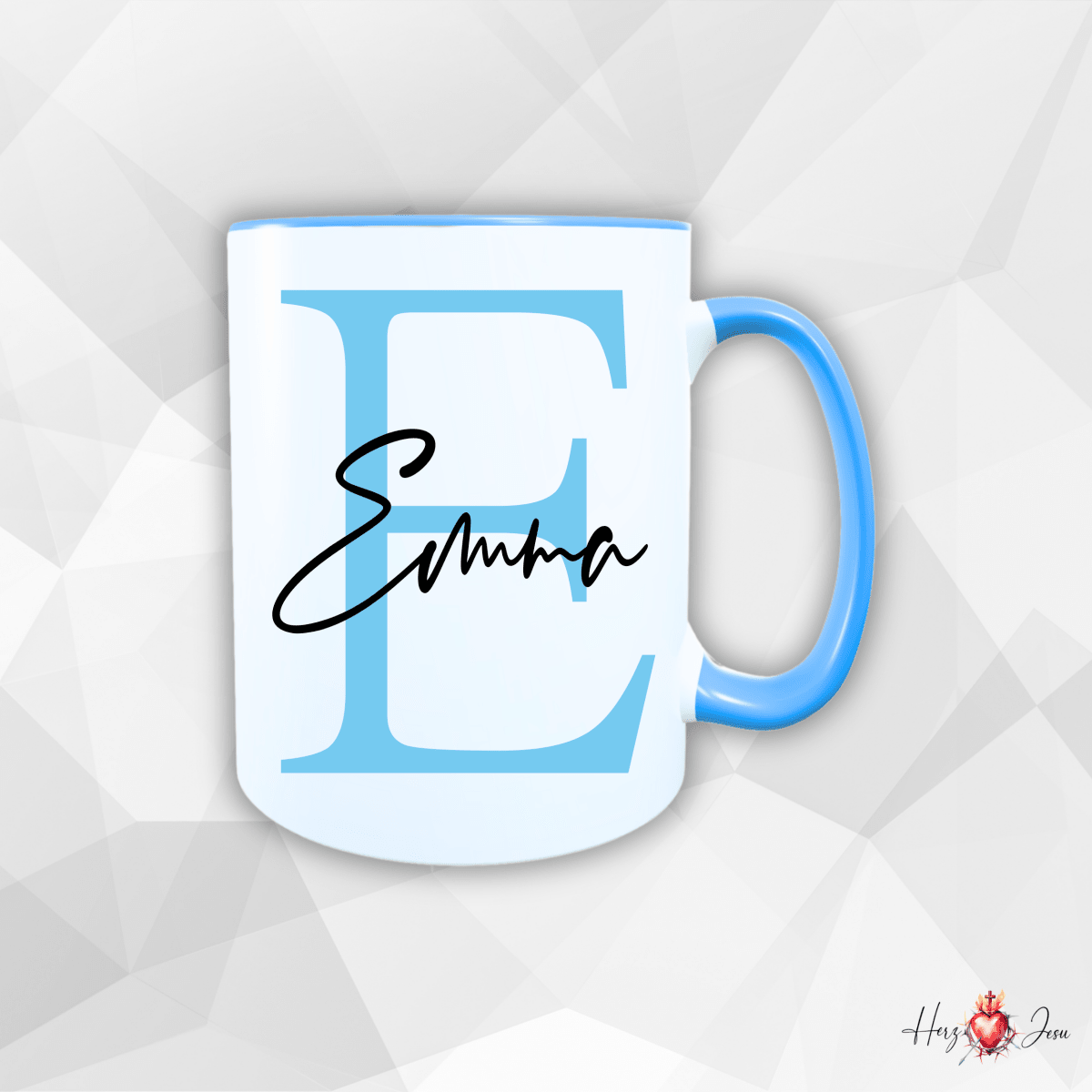 Personalisierte Keramik Tasse mit deinem Namen_0003T - Herz Jesu