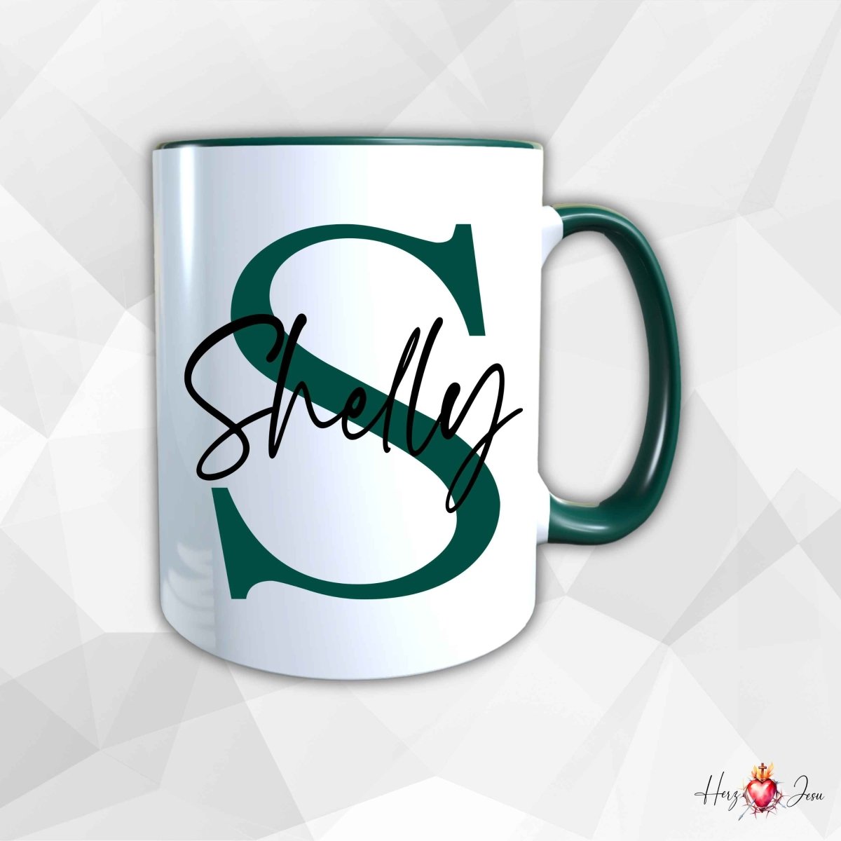 Personalisierte Keramik Tasse mit deinem Namen_0003T - Herz Jesu
