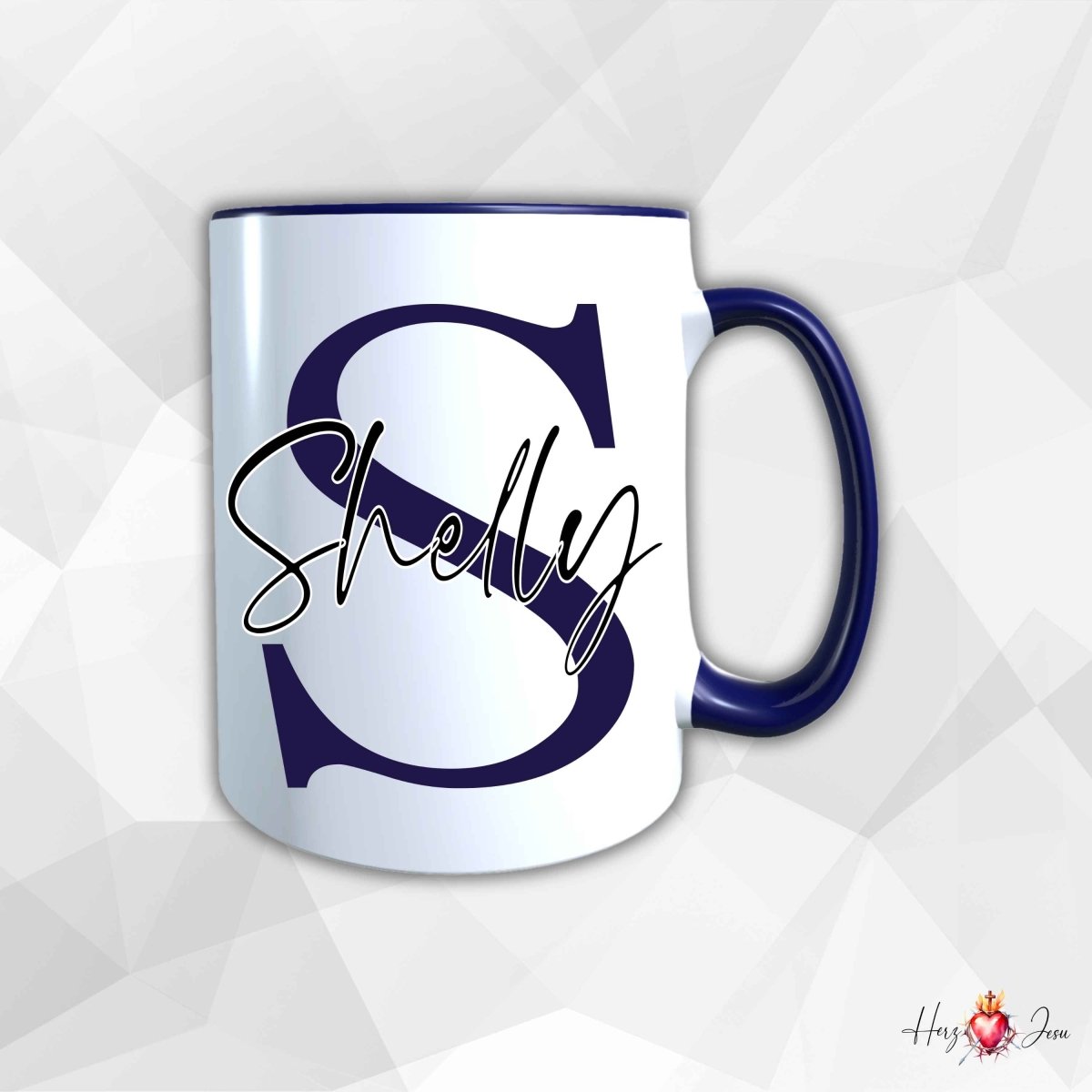 Personalisierte Keramik Tasse mit deinem Namen_0003T - Herz Jesu