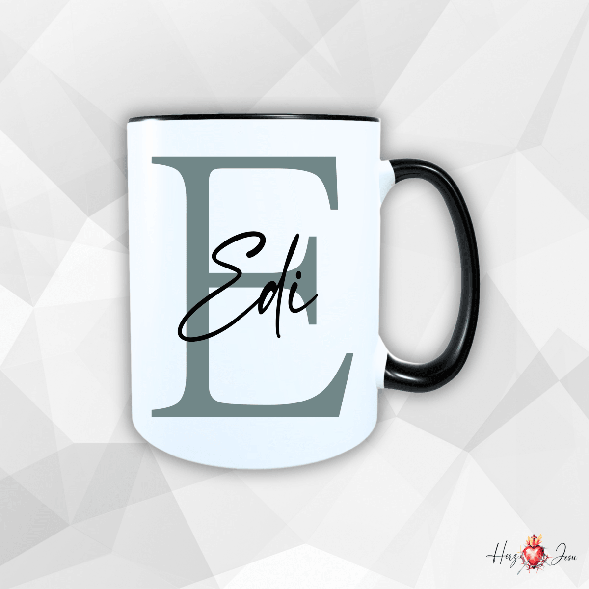 Personalisierte Keramik Tasse mit deinem Namen_0003T - Herz Jesu