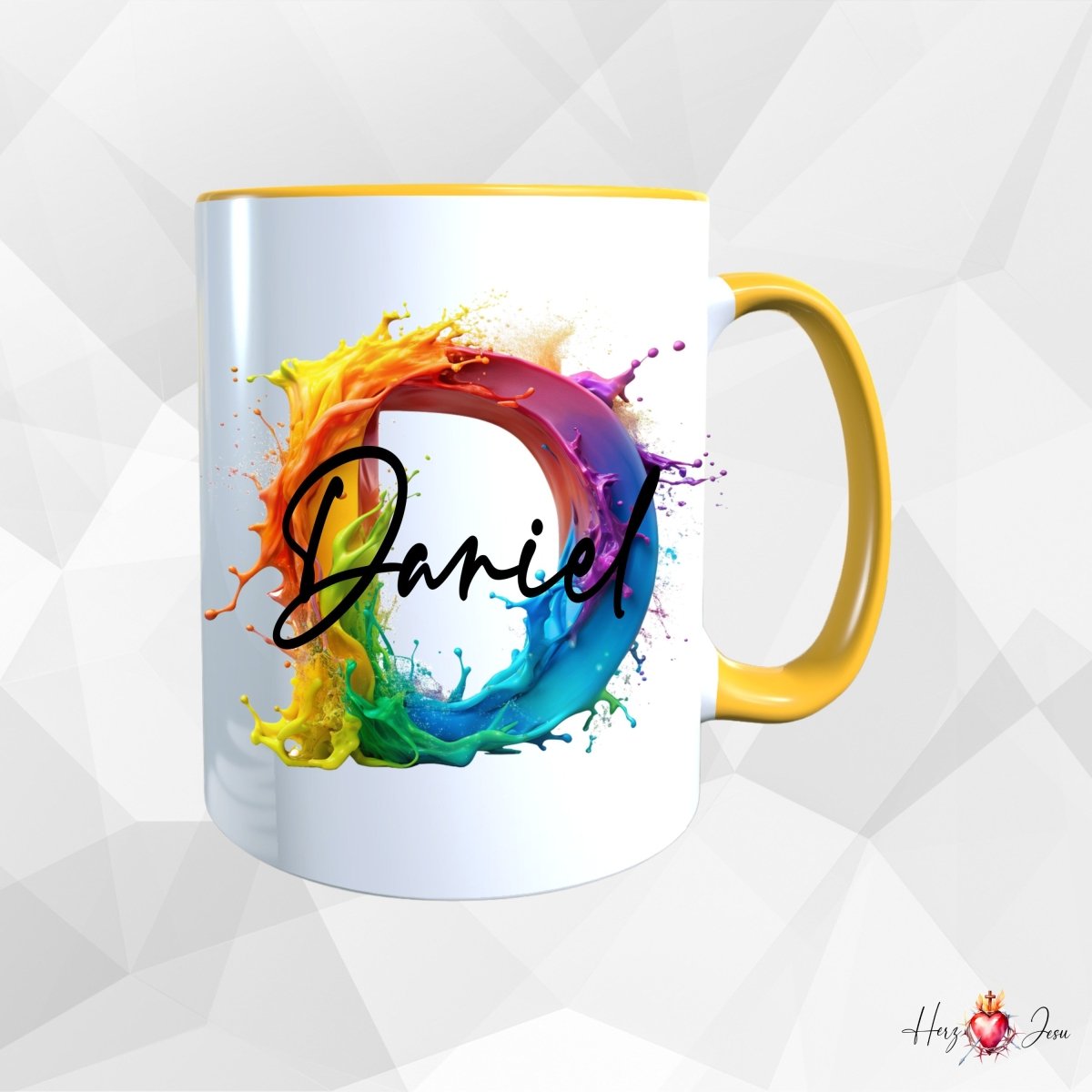 Personalisierte Keramik Tasse mit deinem Namen_0004T - Herz Jesu