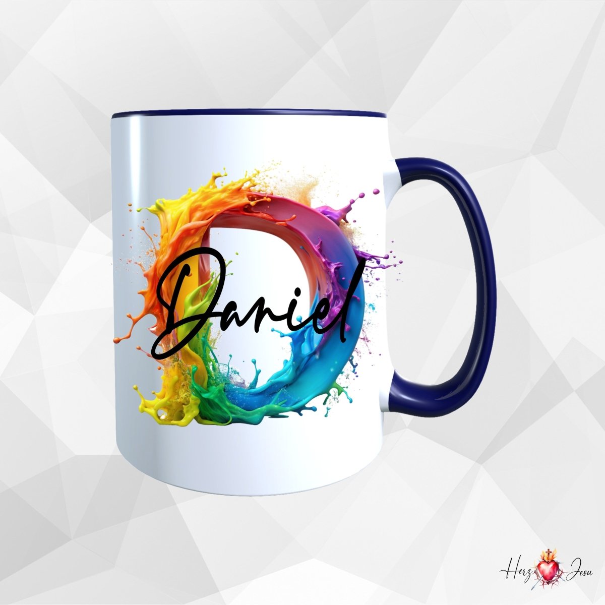 Personalisierte Keramik Tasse mit deinem Namen_0004T - Herz Jesu