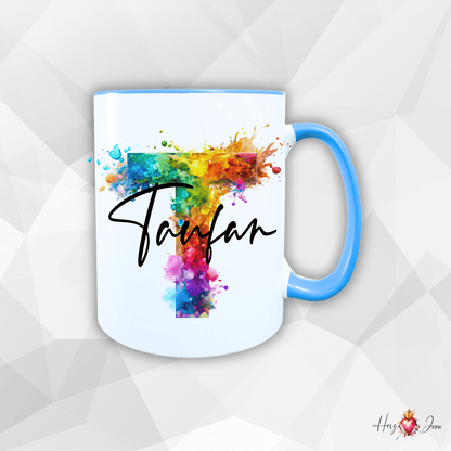 Personalisierte Keramik Tasse mit deinem Namen_0004T - Herz Jesu