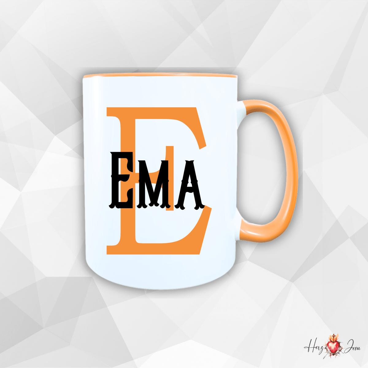Personalisierte Keramik Tasse mit deinem Namen_0012T - Herz Jesu