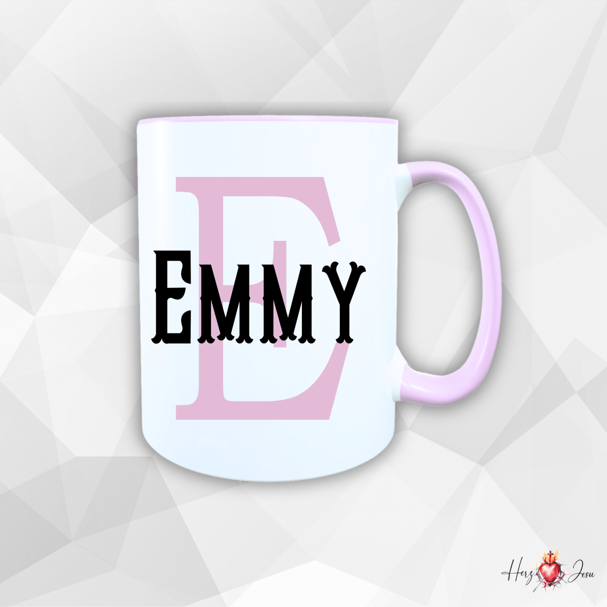 Personalisierte Keramik Tasse mit deinem Namen_0012T - Herz Jesu
