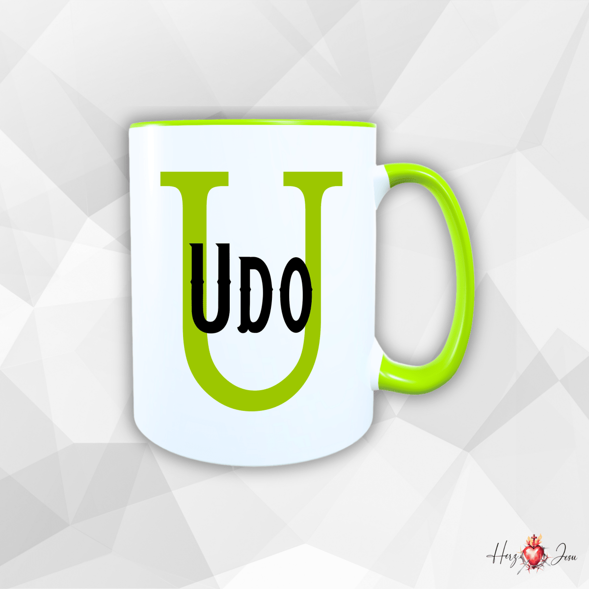 Personalisierte Keramik Tasse mit deinem Namen_0012T - Herz Jesu