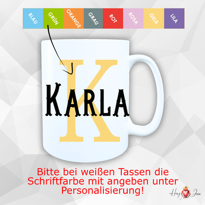Personalisierte Keramik Tasse mit deinem Namen_0012T - Herz Jesu