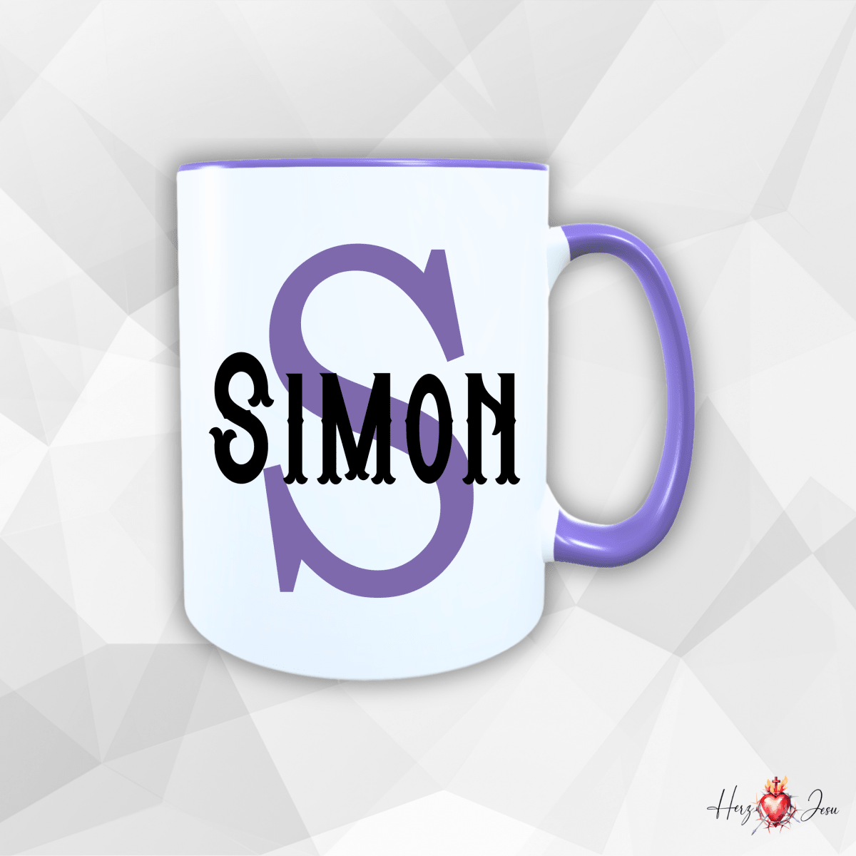 Personalisierte Keramik Tasse mit deinem Namen_0012T - Herz Jesu
