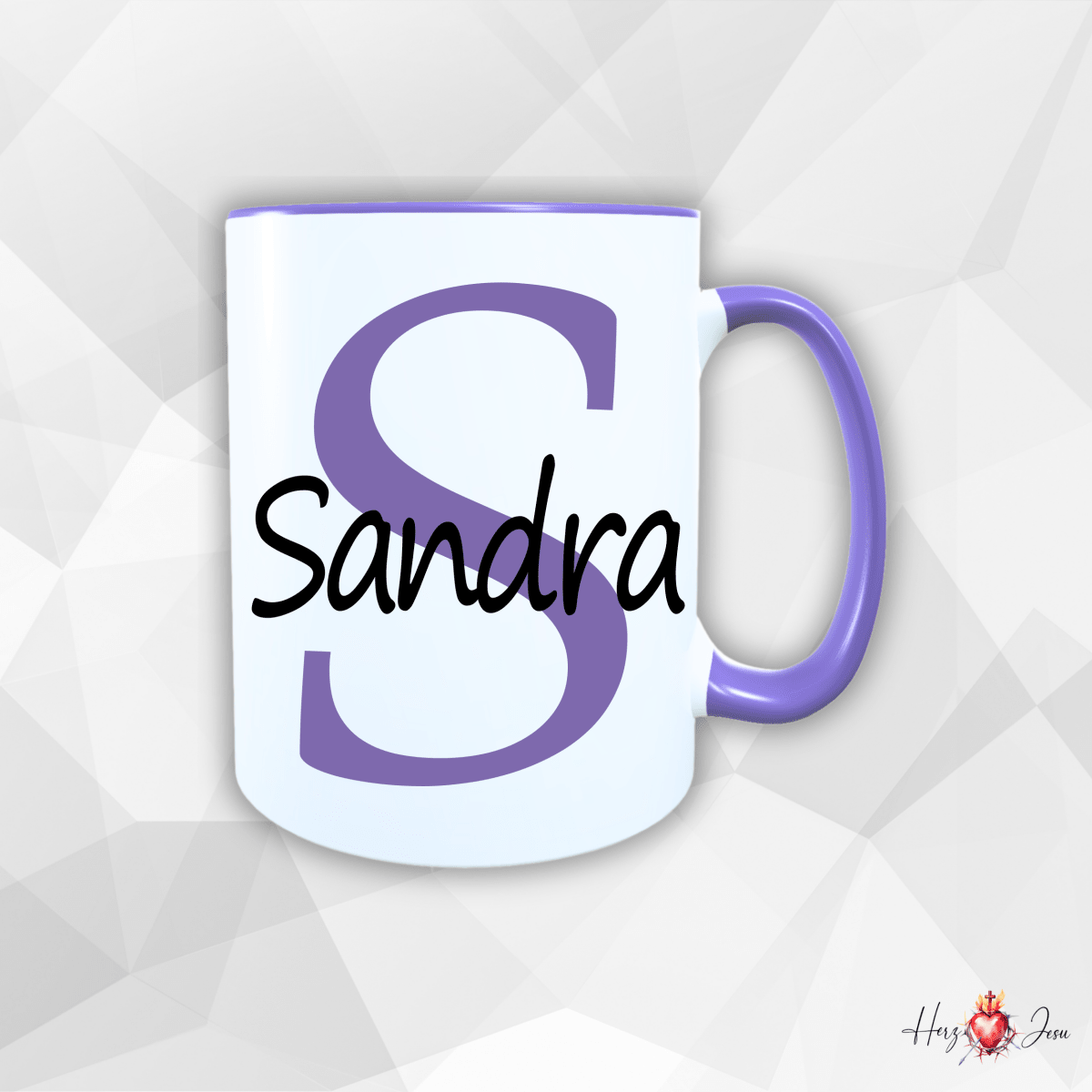 Personalisierte Keramik Tasse mit deinem Namen_0013T - Herz Jesu