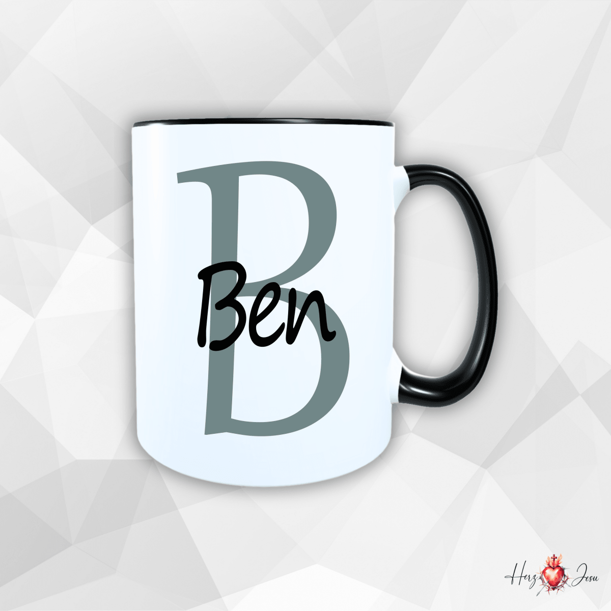 Personalisierte Keramik Tasse mit deinem Namen_0013T - Herz Jesu