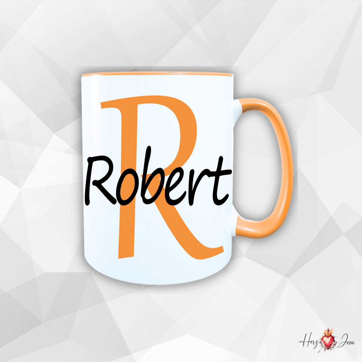 Personalisierte Keramik Tasse mit deinem Namen_0013T - Herz Jesu