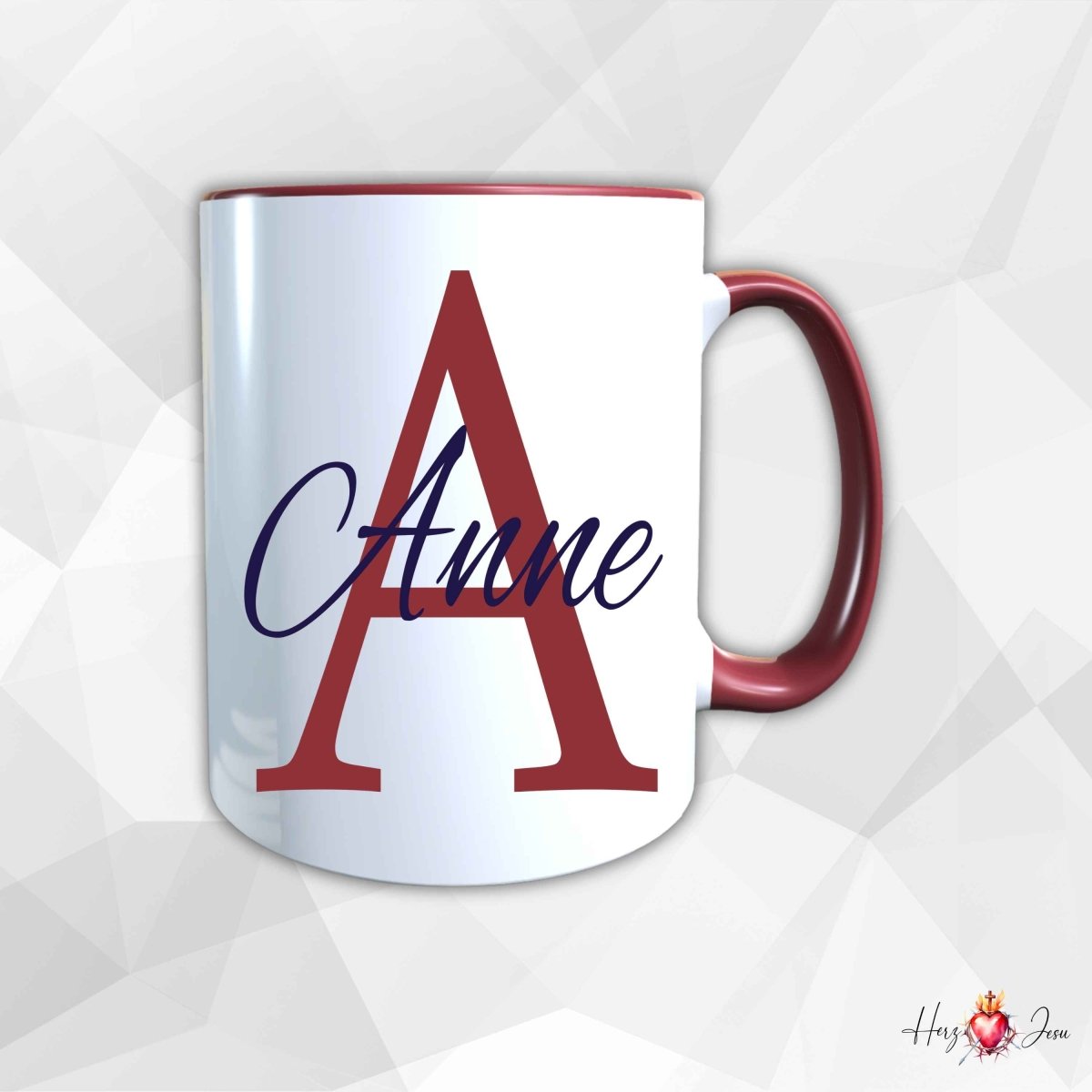 Personalisierte Keramik Tasse mit deinem Namen_0017T - Herz Jesu